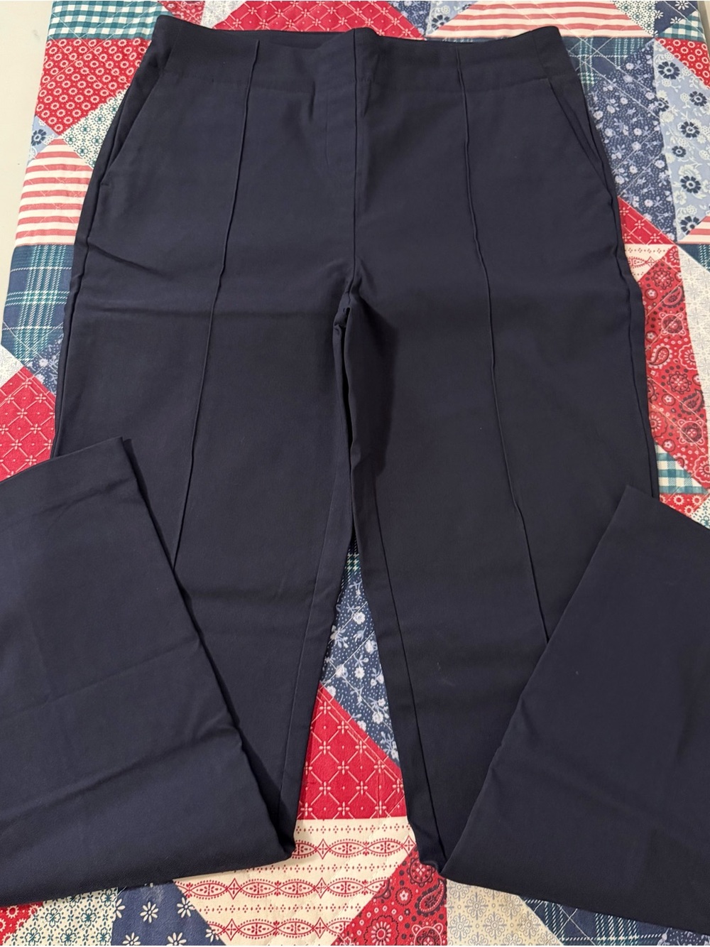 Hilary Radley Navy Straight-Leg Dress Pants